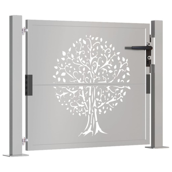 Puerta de jardín acero corten diseño árbol 105x80 cm M 3