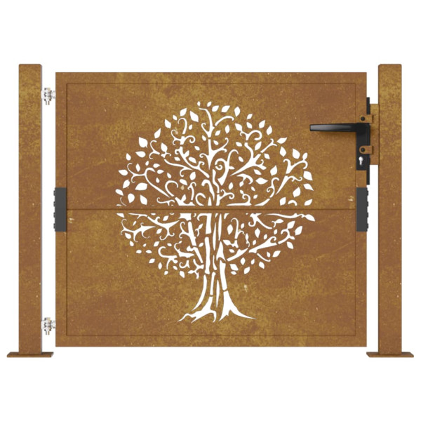 Puerta de jardín acero corten diseño árbol 105x80 cm M 4