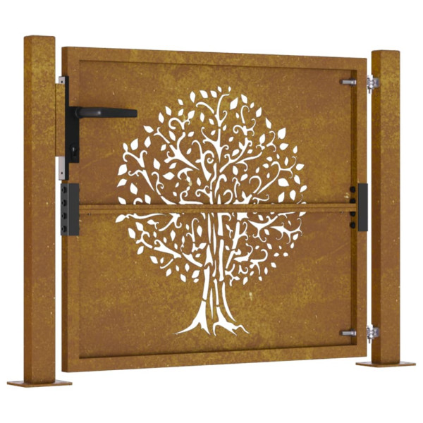 Puerta de jardín acero corten diseño árbol 105x80 cm M 5