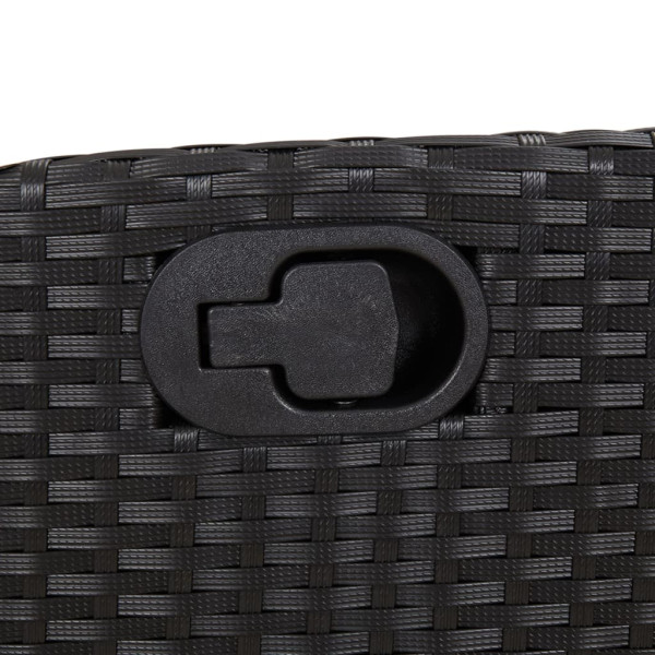 Set de comedor de jardín 7 pzas y cojines ratán sintético negro M 5