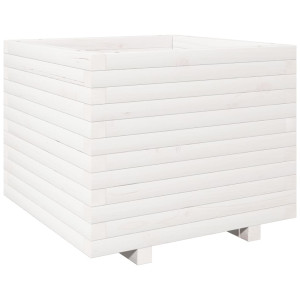Jardinera madera maciza de pino blanco 60x60x49.5 cm H