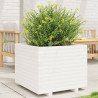 Jardinera madera maciza de pino blanco 60x60x49.5 cm 3