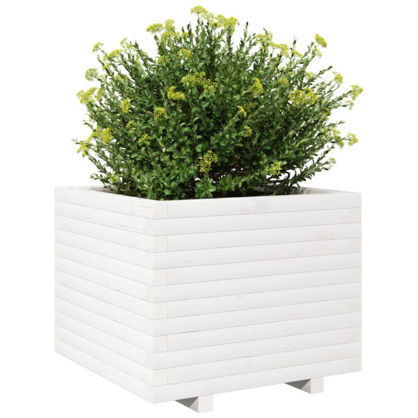 Jardinera madera maciza de pino blanco 60x60x49.5 cm M 4