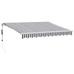 Toldo retráctil automático gris antracita y blanco 300x250 cm H