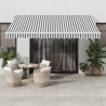 Toldo retráctil automático gris antracita y blanco 400x350 cm 1