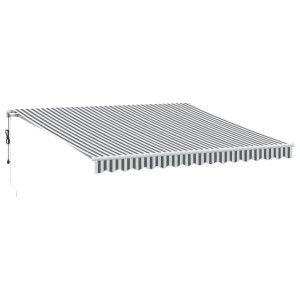 Toldo retráctil automático gris antracita y blanco 400x350 cm H