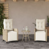 Sillones reclinables jardín con reposapiés 2 uds ratán PE beige 1