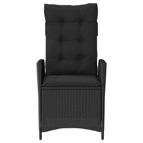Sillones reclinable jardín cojines 2 uds ratán sintético negro M 5