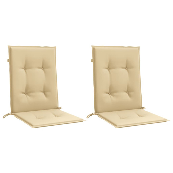 Cojines silla respaldo bajo 2 ud tela beige melange 100x50x4 cm M 3