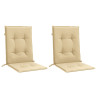 Cojines silla respaldo bajo 2 ud tela beige melange 100x50x4 cm 3