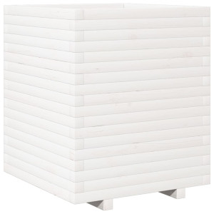 Jardinera madera maciza de pino blanco 60x60x72 cm H