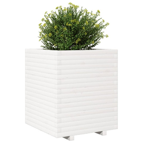 Jardinera madera maciza de pino blanco 60x60x72 cm M 4