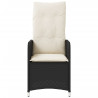 Cadeiras jardim reclináveis 2 pcs com mesa vime PE preto 5