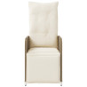 Sillones reclinables de jardín con cojines beige 2 uds ratán PE 4