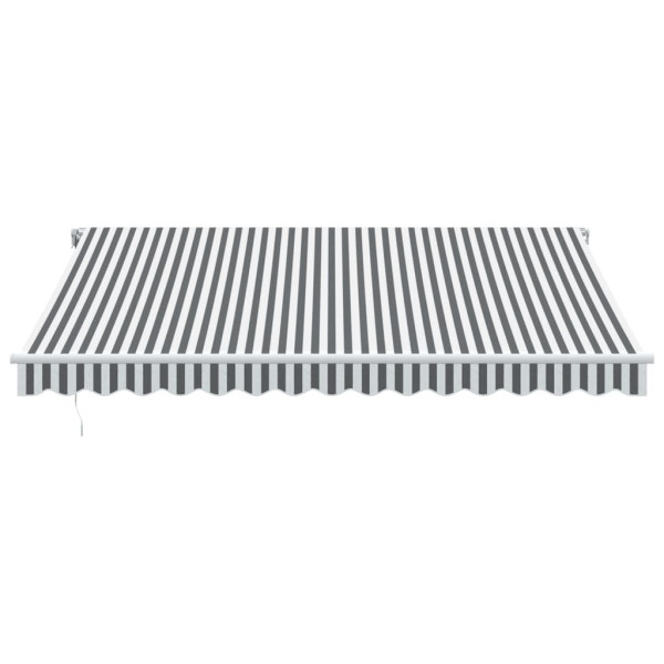 Toldo retrátil manual com luzes LED 400x300cm antracite/branco M 4