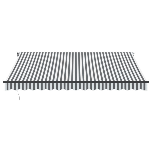 Toldo retrátil manual com luzes LEDs 400x350cm antracite/branco M 4