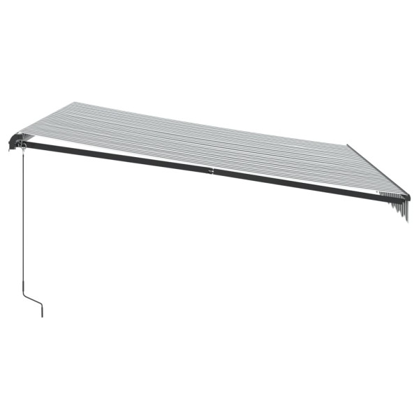 Toldo retráctil manual con luz LED antracita y blanco 400x350cm M 5