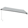 Toldo retrátil manual com luzes LEDs 400x350cm antracite/branco 5