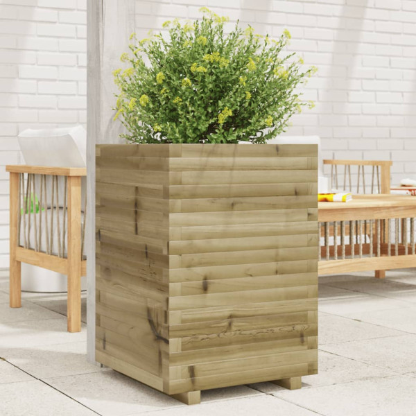 Jardinera de madera de pino impregnada 50x50x72 cm D