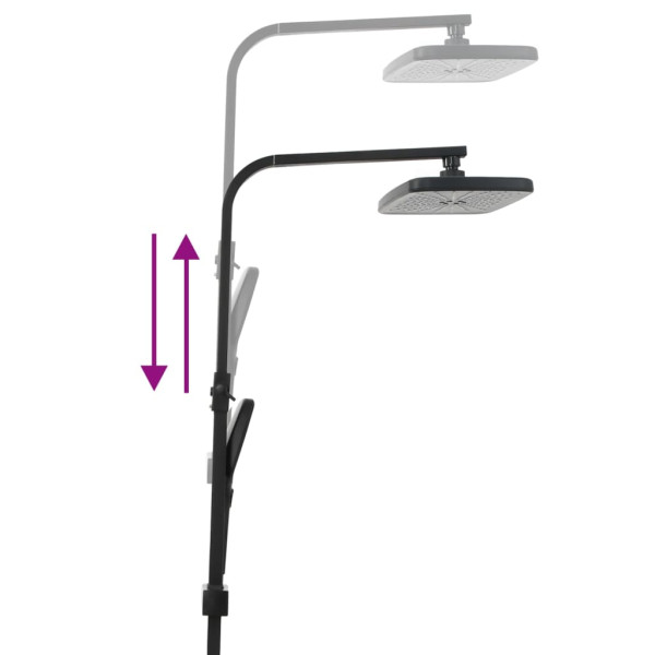 Set de ducha de doble cabezal con mezclador y flexo latón negro M 5