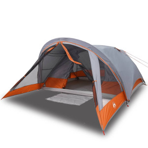 Tenda de campismo cabana p/ 4 pessoas impermeável cinza/laranja H