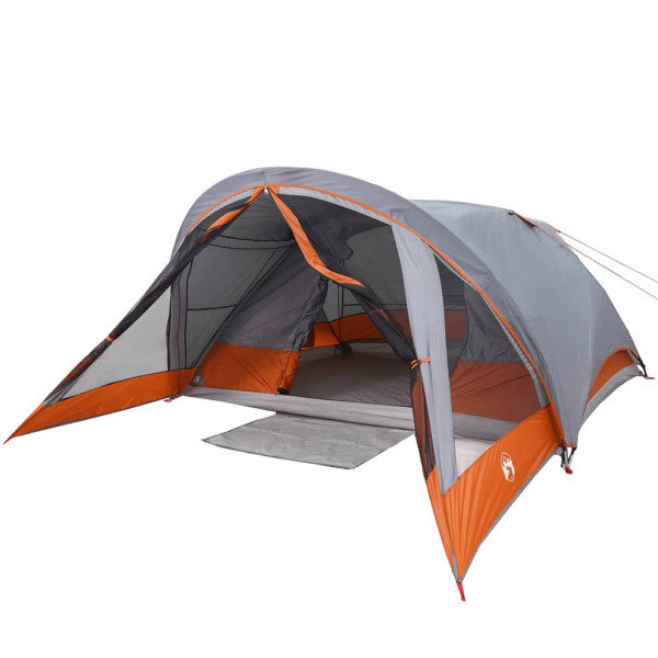 Tenda de campismo cabana p/ 4 pessoas impermeável cinza/laranja M 4