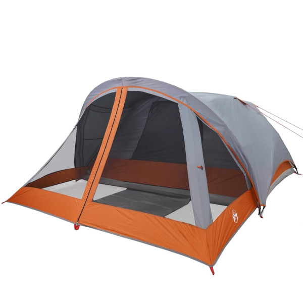 Tenda de campismo cabana p/ 4 pessoas impermeável cinza/laranja M 5