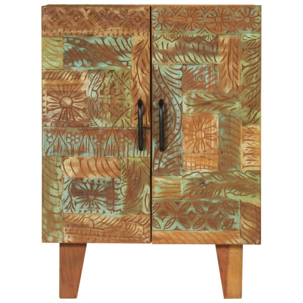 Aparador esculpido à mão 55x30x75 cm madeira recuperada maciça M 4