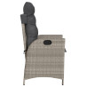 Sillón de jardín reclinable con cojines ratán PE gris claro 5