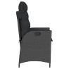 Sillón reclinable de jardín con cojines ratán sintético negro 5