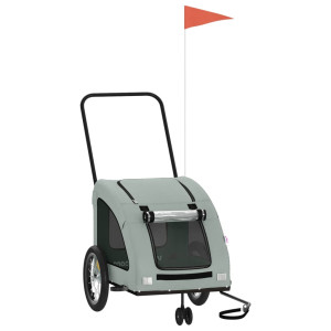 Remolque de bicicleta mascotas hierro tela Oxford gris H