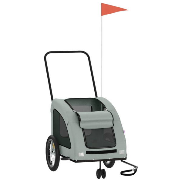 Remolque de bicicleta mascotas hierro tela Oxford gris M 3