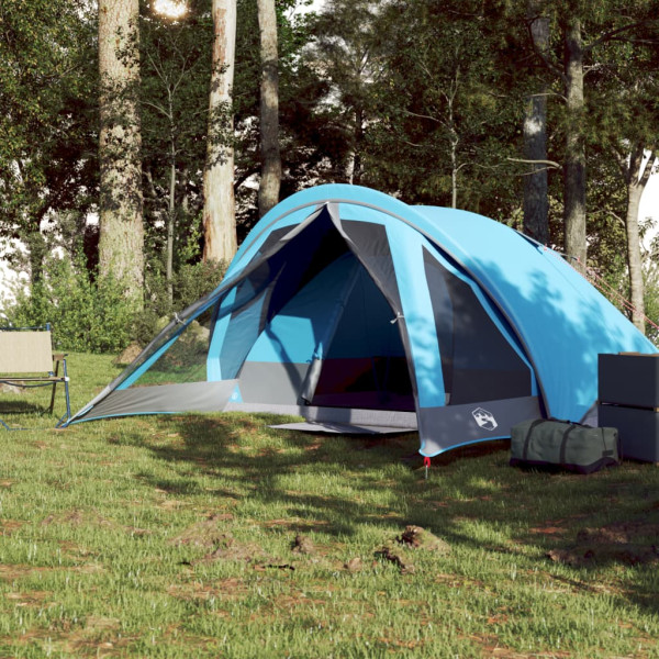 Tenda de campismo cabana para 4 pessoas impermeável azul M 3