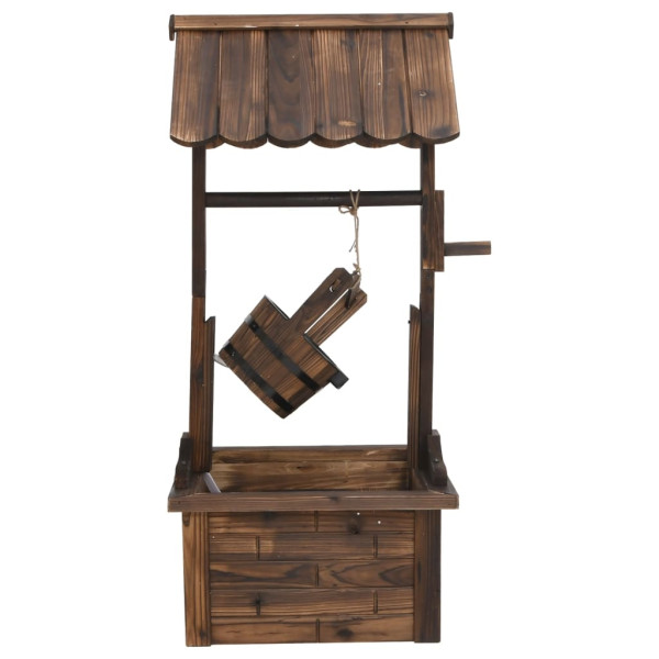 Fuente pozo de deseos con bomba madera de abeto 57x50x112 cm M 4