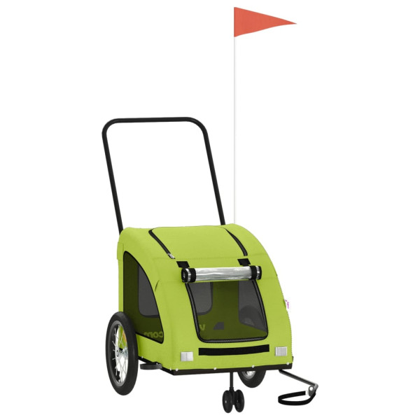 Reboque de bicicleta p/ animais tecido oxford/ferro verde M 2