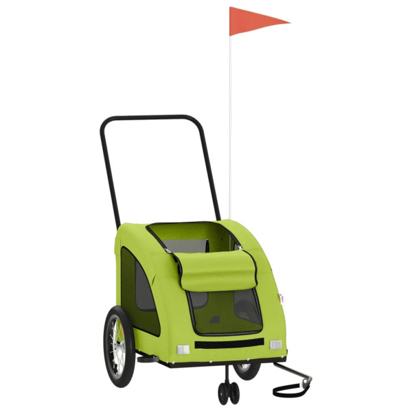 Reboque de bicicleta p/ animais tecido oxford/ferro verde M 3