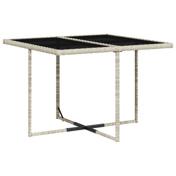 Set comedor de jardín 5 pzas cojines ratán sintético gris claro M 4