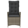 Sillón reclinable de jardín con cojines ratán sintético gris 4
