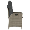 Sillón reclinable de jardín con cojines ratán sintético gris 5