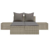 Tumbona doble con cojines ratán sintético gris 4