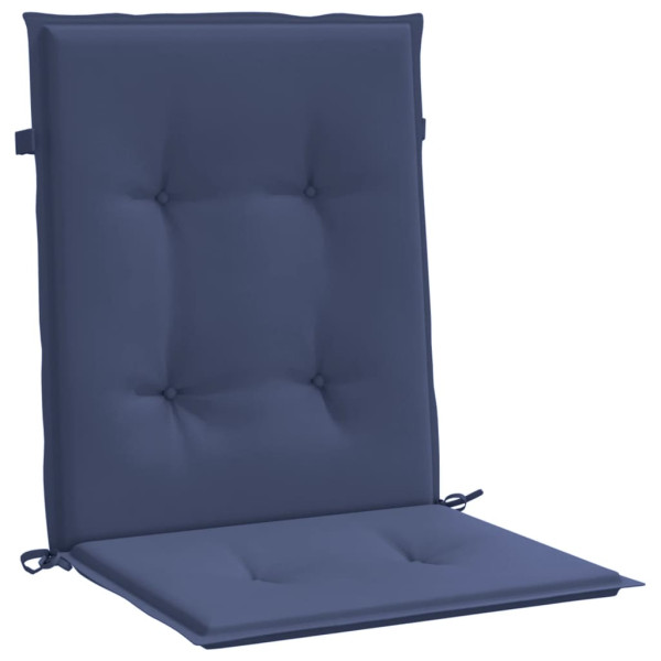 Cojines para silla con respaldo bajo 2 uds tela azul marino M 5