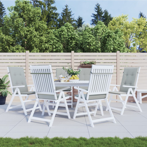 Cojines para silla respaldo alto 6 uds tela gris claro melange M 4