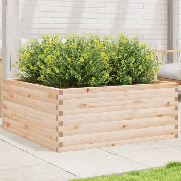 Jardinera de madera maciza de pino 110x110x46 cm D