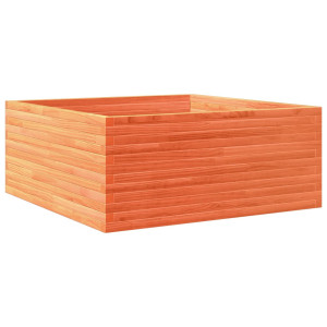 Jardinera de madera maciza de pino marrón cera 110x110x46 cm H
