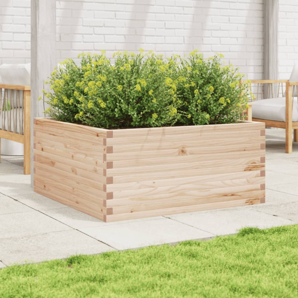 Jardinera de madera maciza de pino 100x100x46 cm M 3