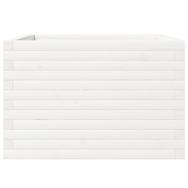 Vaso/floreira de jardim 70x70x46 cm madeira pinho maciça branco M 5