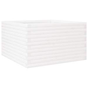 Vaso/floreira de jardim 80x80x46 cm madeira pinho maciça branco H