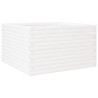 Jardinera de madera maciza de pino blanca 80x80x46 cm 2