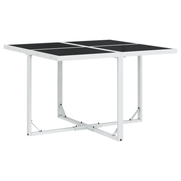 Juego de comedor de jardín 9 pzas con cojines textilene blanco M 3