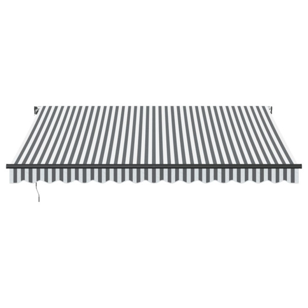 Toldo retráctil manual gris antracita y blanco 400x300 cm M 3